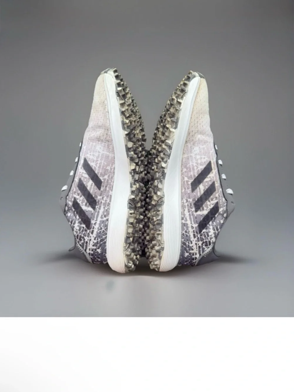 adidas Boys US 4 Gray and White Animal Print Athletic Sneakers GUC *READ*